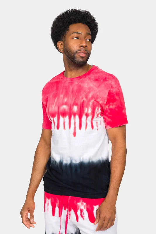 Colorblock Tie Dye Cotton Shirt