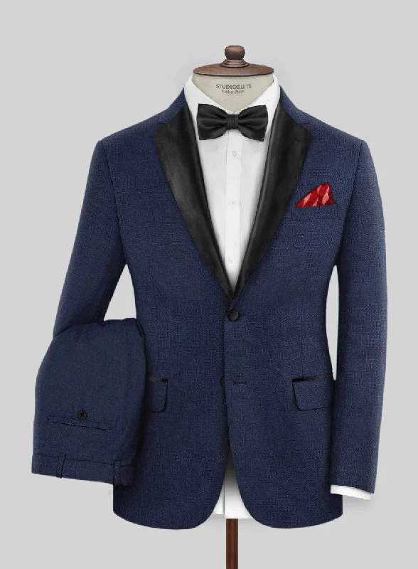 Napolean Stretch Blue Wool Tuxedo Suit