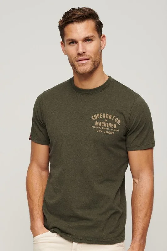 Workwear Flock Graphic T-Shirt | Khaki Marle