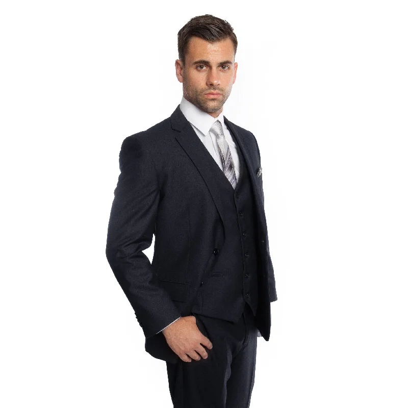 Men's Suit Modern Fit 3 Pieces Solid Two Button Suit