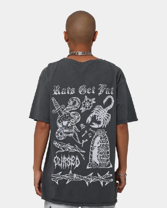 Rats Get Fat Cursed Vintage T-Shirt Black Dye