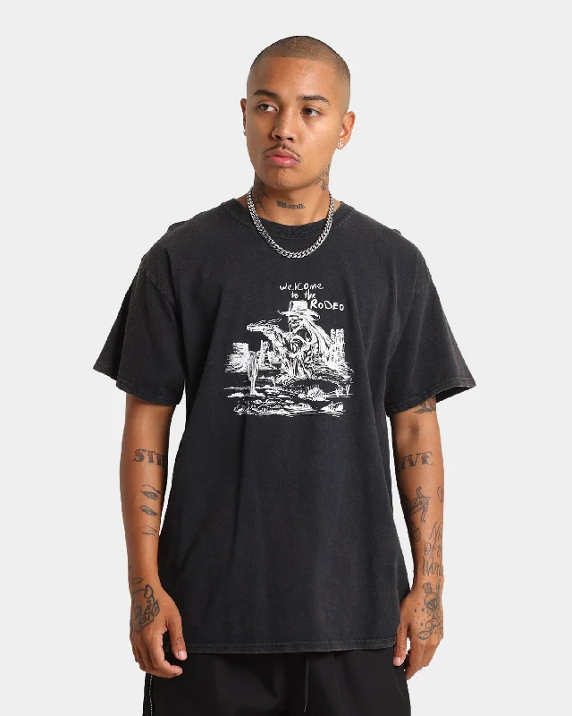 Goat Crew Rodeo Drawing Vintage T-Shirt Black Wash