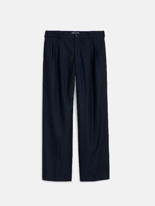 Henry Pleated Trouser In Wool Flannel