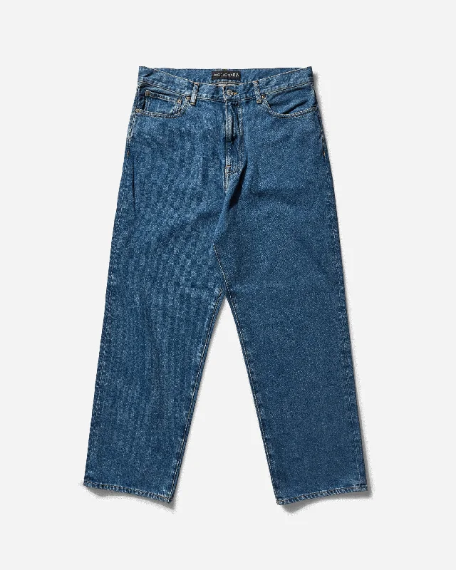 Men's Washed Denim Pants Indigo