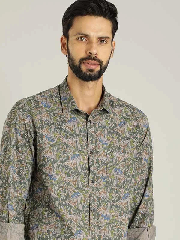 Men Printed Full Sleeve Cotton Shirt