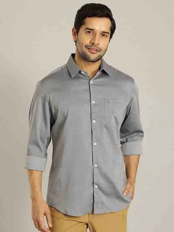 Men Solid Full Sleeve Cotton Shirt