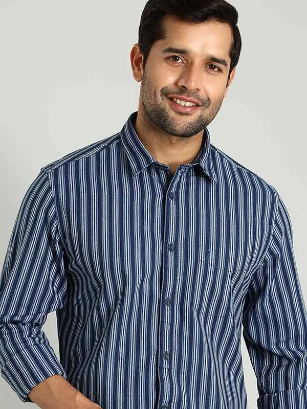 Men Striped Full Sleeve Cotton Shirt