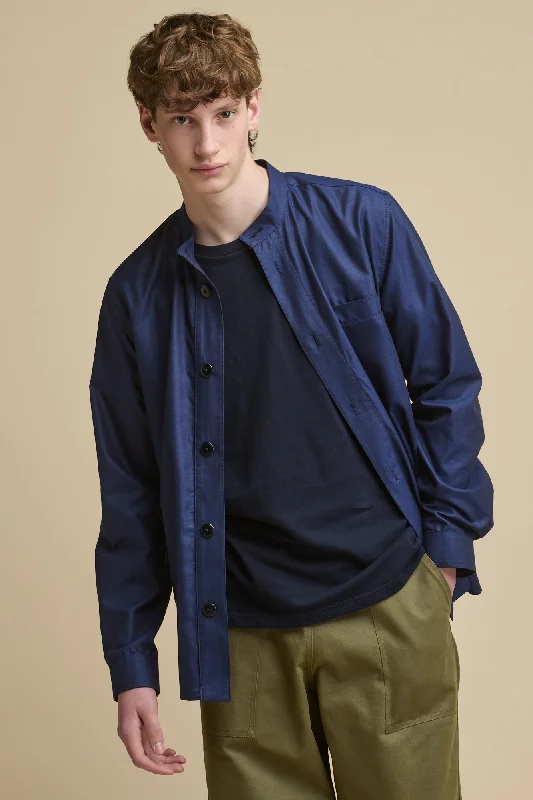 Men's George Lightweight Collarless Overshirt - Navy