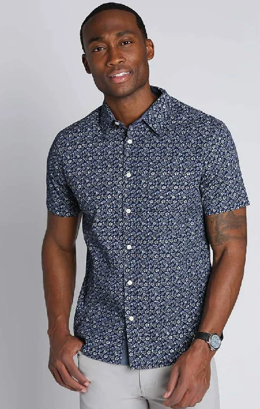 DARK BLUE POPLIN PRINT