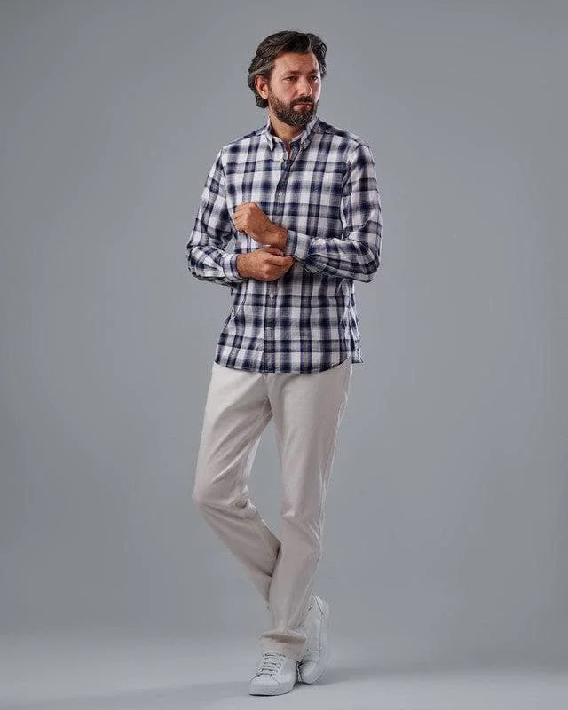 Checkered Shirt - NAVY*WHITE