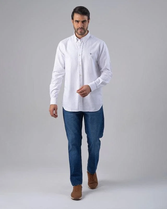 SLIM-FIT OXFORD SHIRT  - WHITE