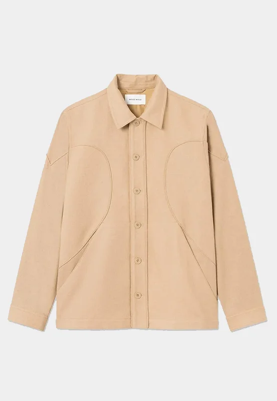 WOOD WOOD Clive Panelled Shirt Cream